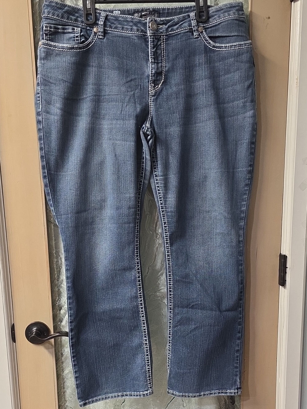 Vintage Y2K Silver Natsuki Jeans Straight-Leg Jeans in Blue Wash